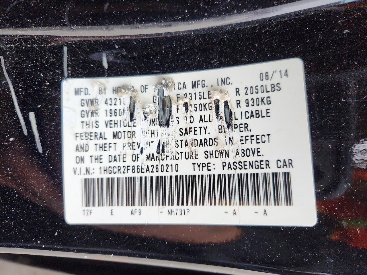 2014 HONDA ACCORD EXL photo 23