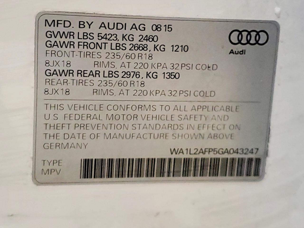 2016 AUDI Q5 PREMIUM PLUS photo 13
