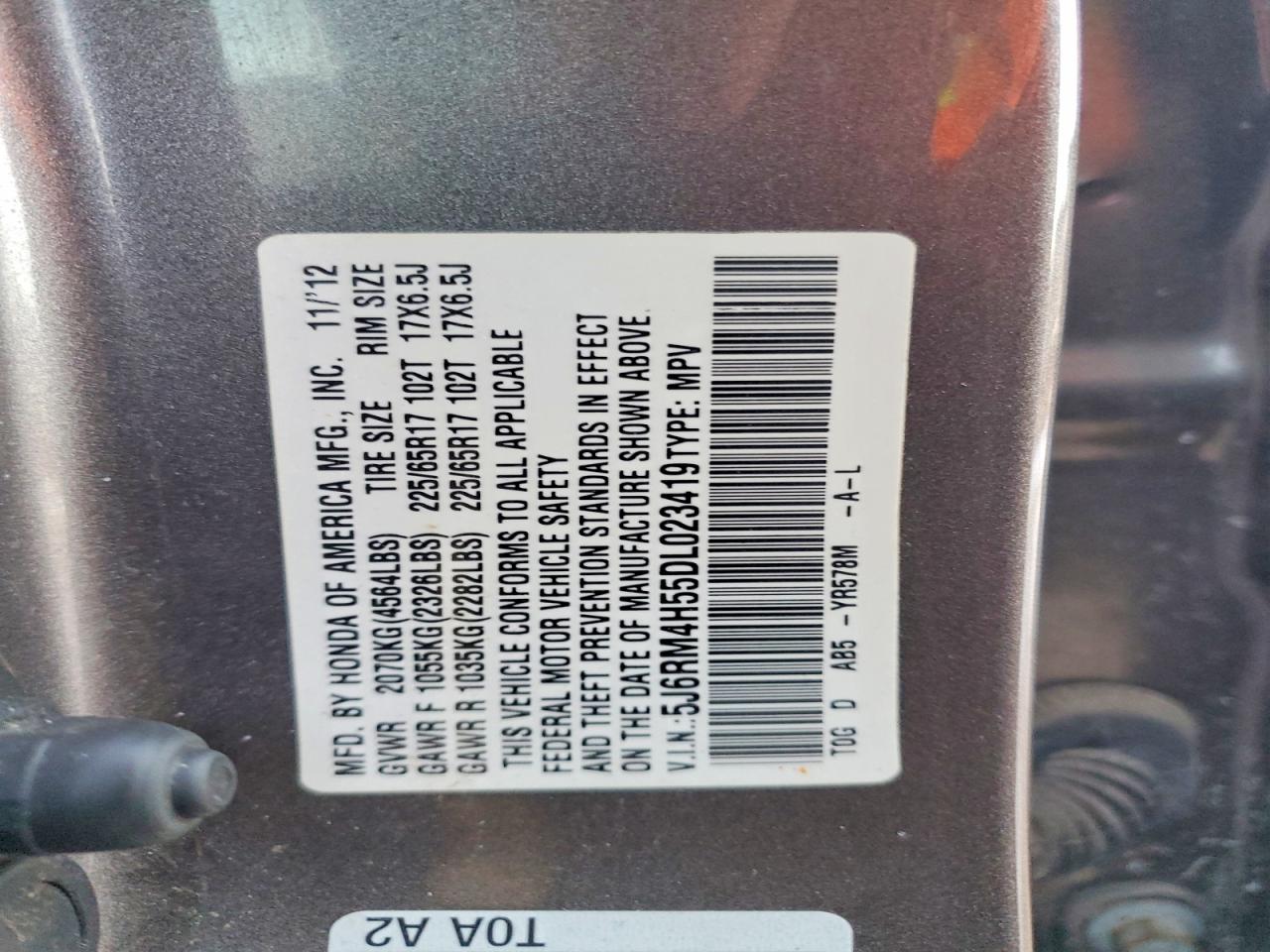 2013 HONDA CR-V EX photo 12
