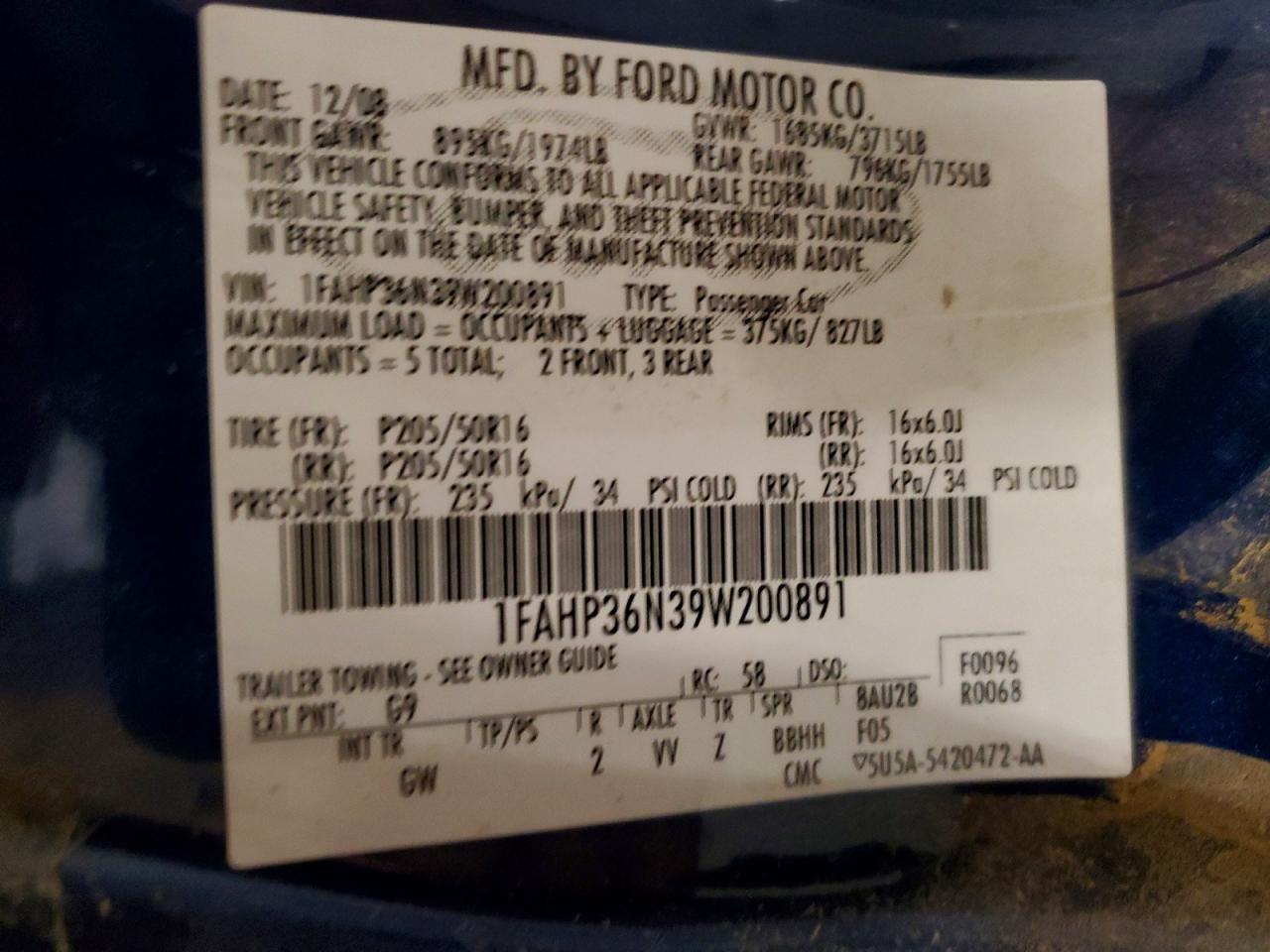 2009 FORD FOCUS SES photo 23