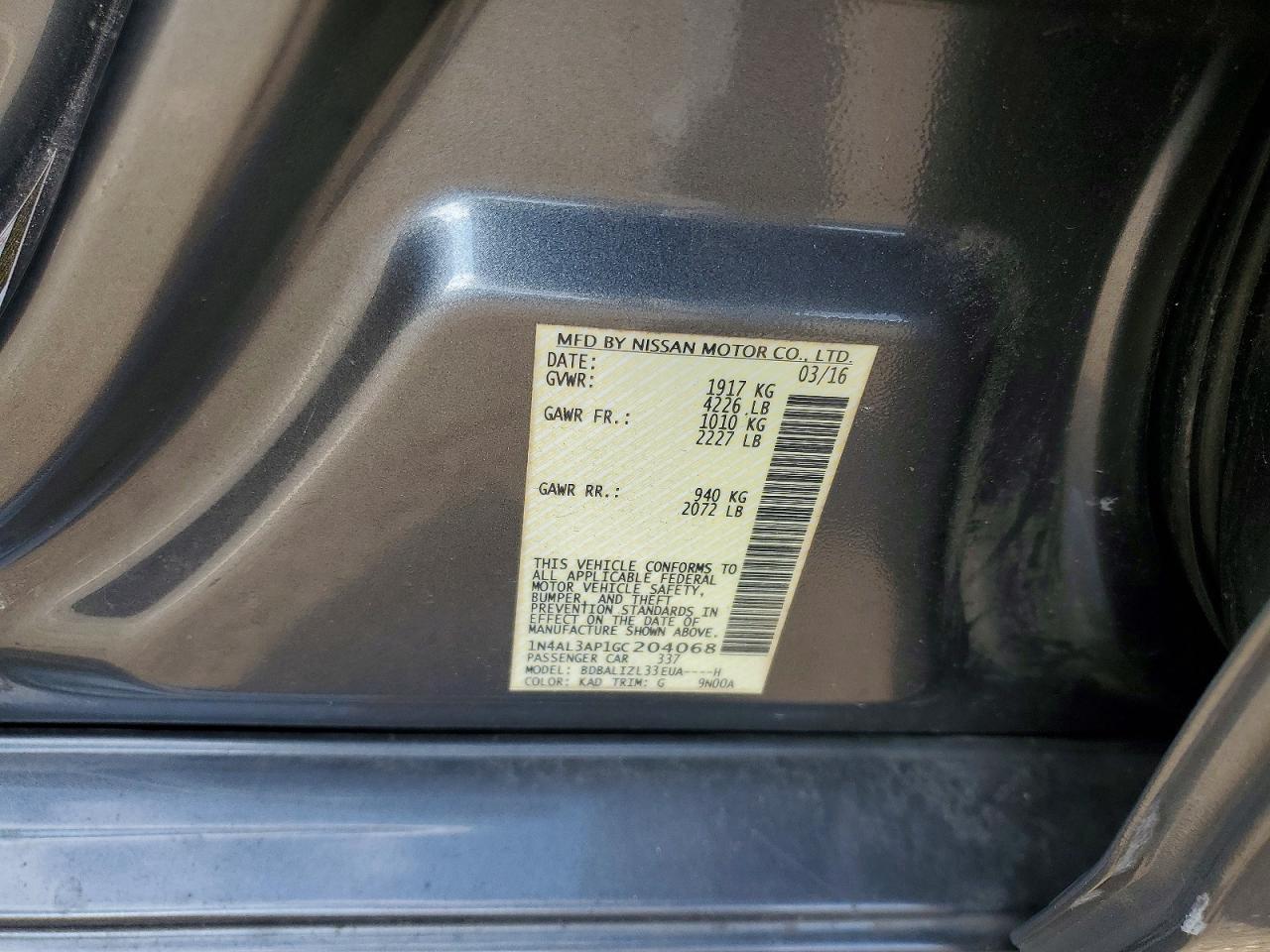 2016 NISSAN ALTIMA 2.5 photo 23