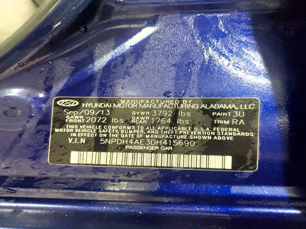 2013 HYUNDAI ELANTRA GLS photo 12