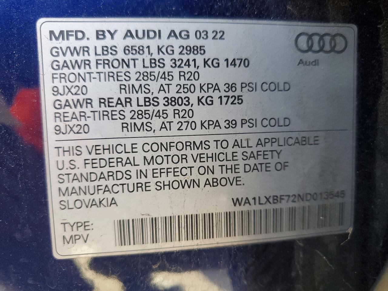 2022 AUDI Q7 PREMIUM PLUS photo 13