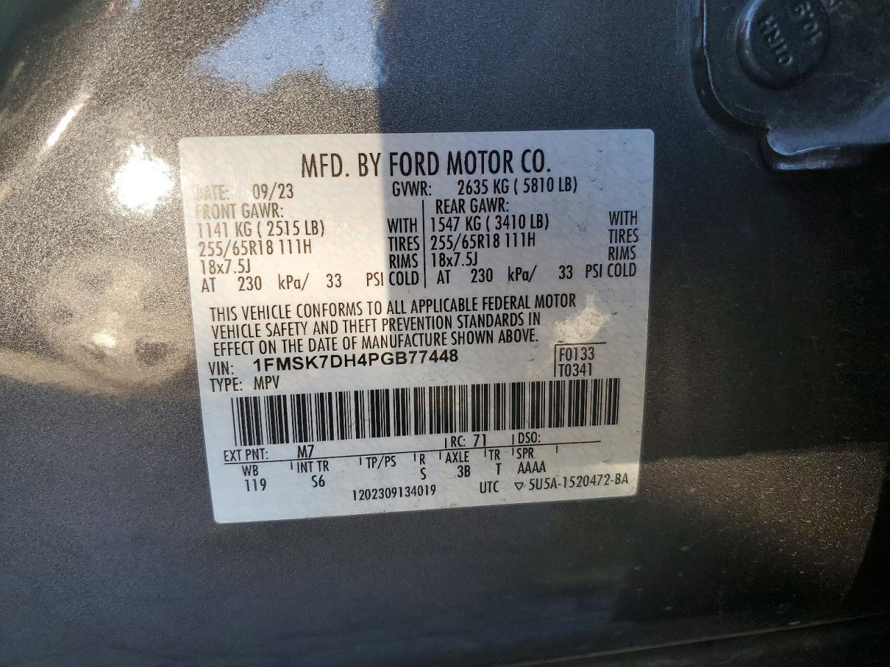 2023 FORD EXPLORER XLT photo 12