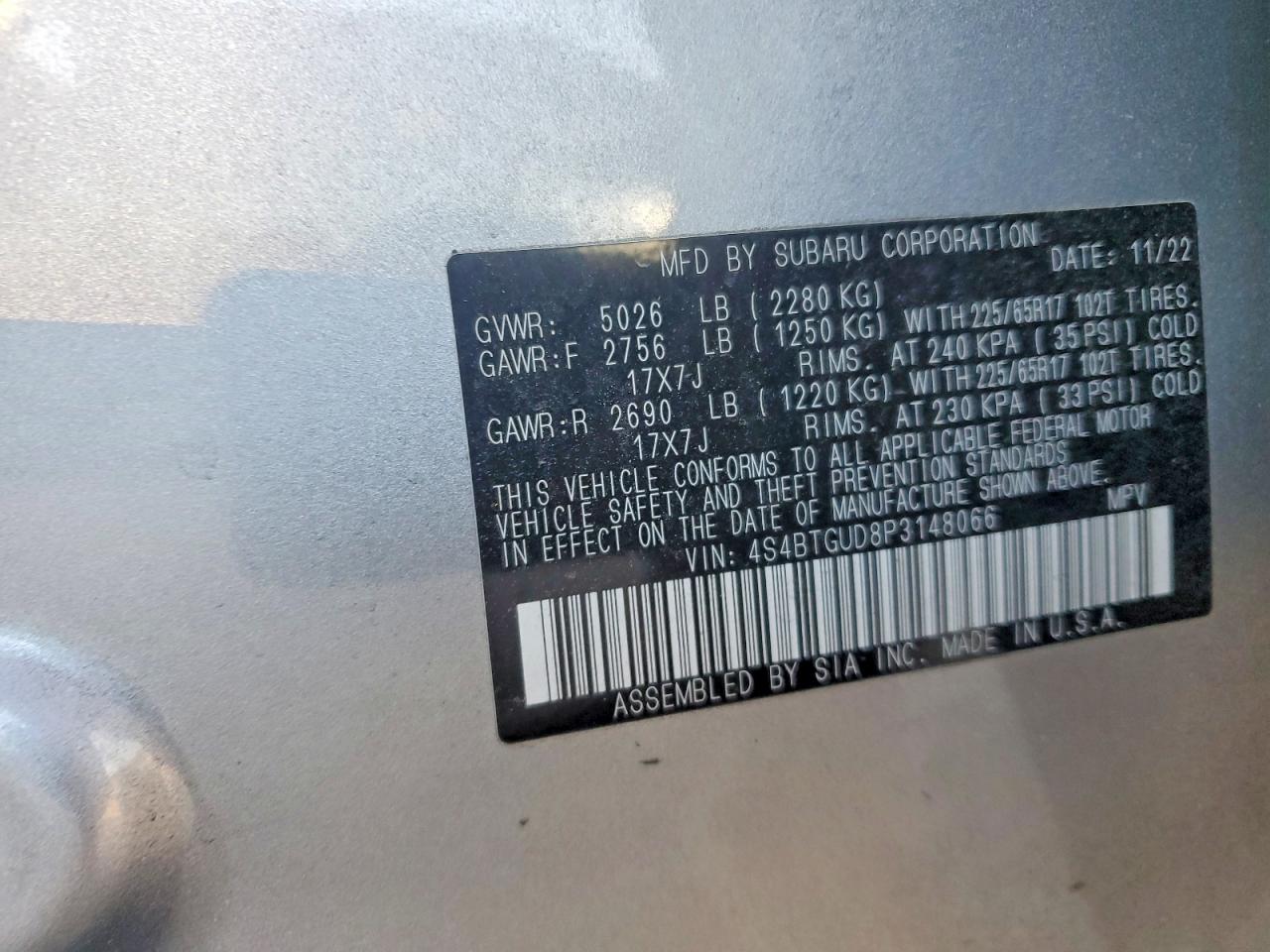 2023 SUBARU OUTBACK WILDERNESS photo 12