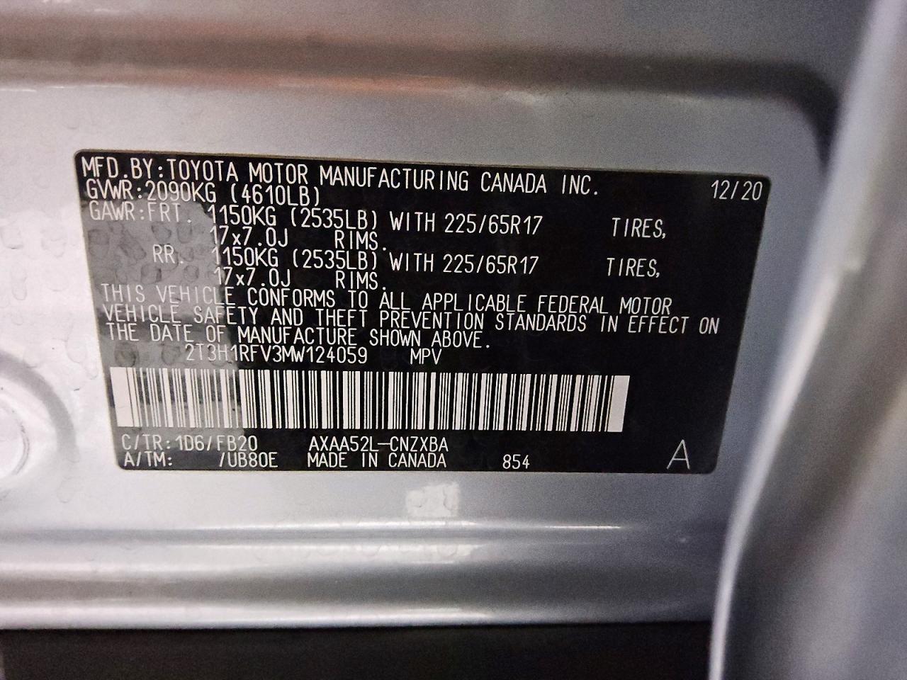 2021 TOYOTA RAV4 LE photo 13