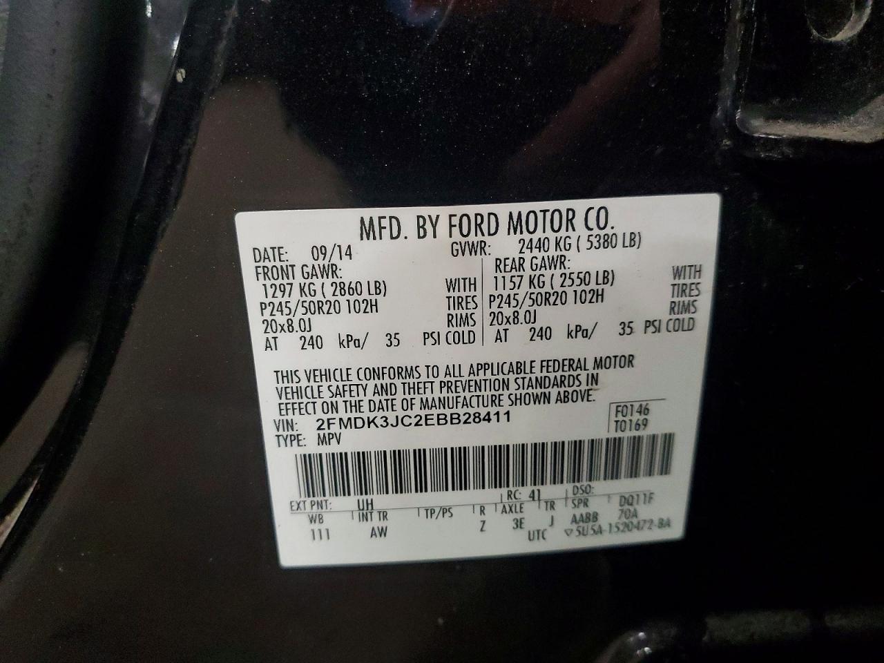 2014 FORD EDGE SEL photo 13