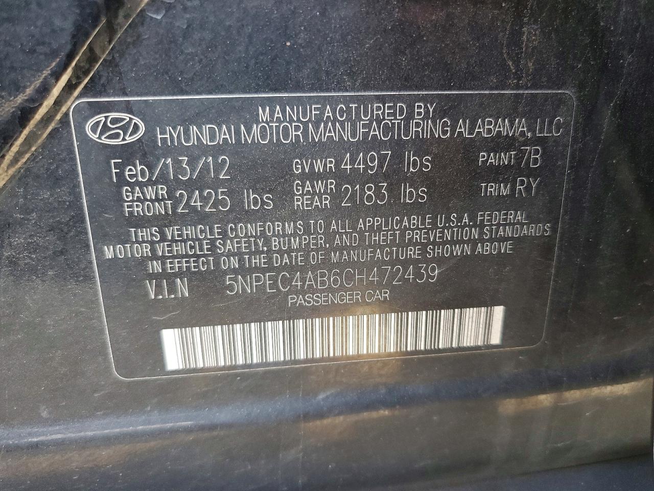 2012 HYUNDAI SONATA SE photo 12