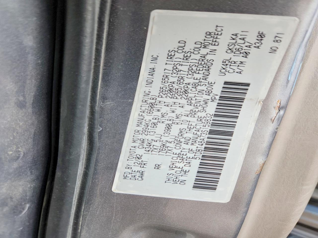 2003 TOYOTA SEQUOIA LIMITED photo 13