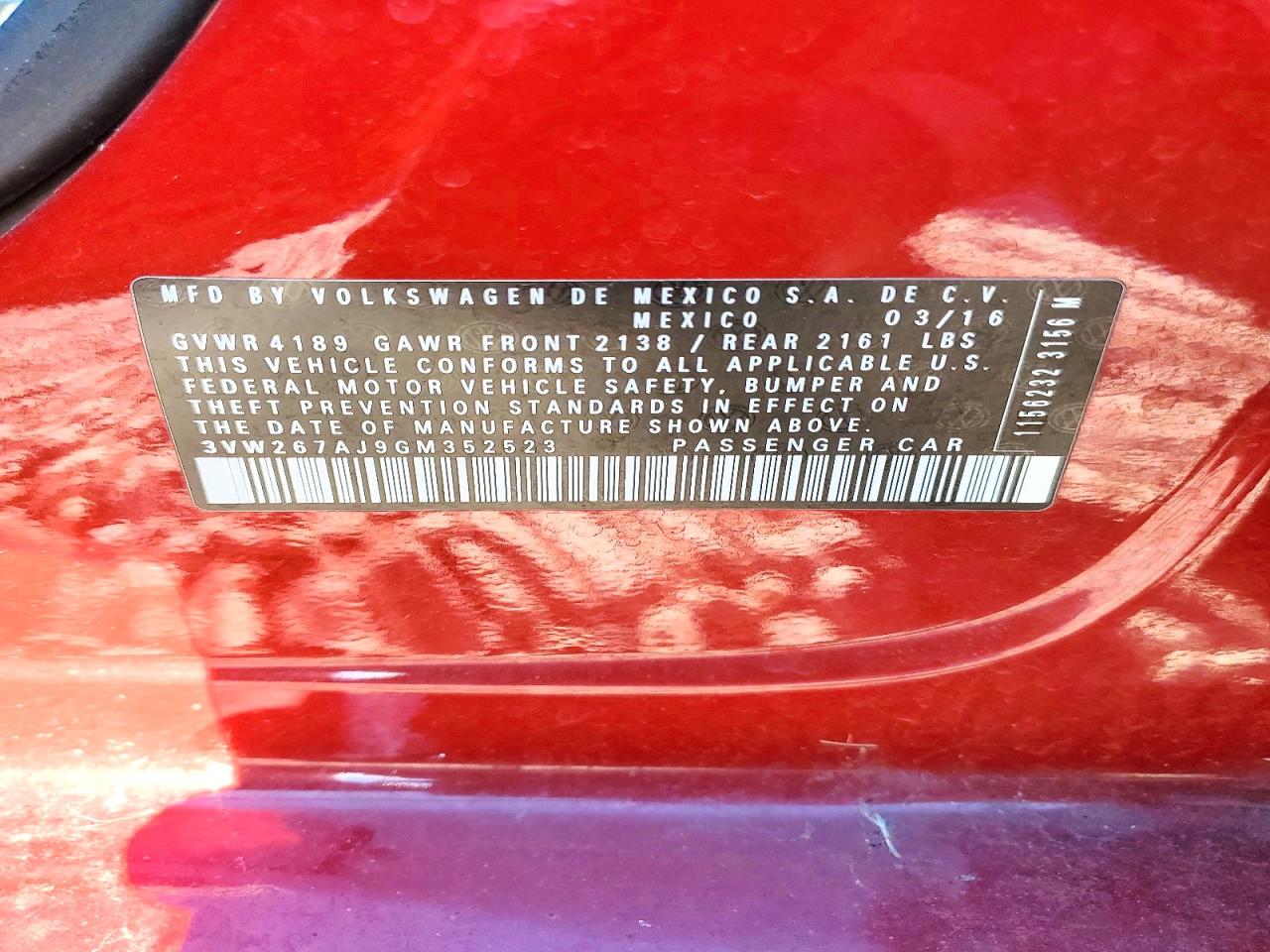 2016 VOLKSWAGEN JETTA S photo 12