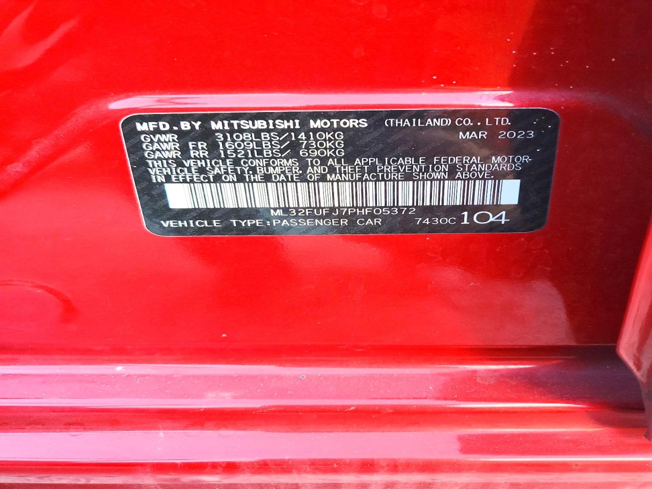 2023 MITSUBISHI MIRAGE G4 ES photo 12