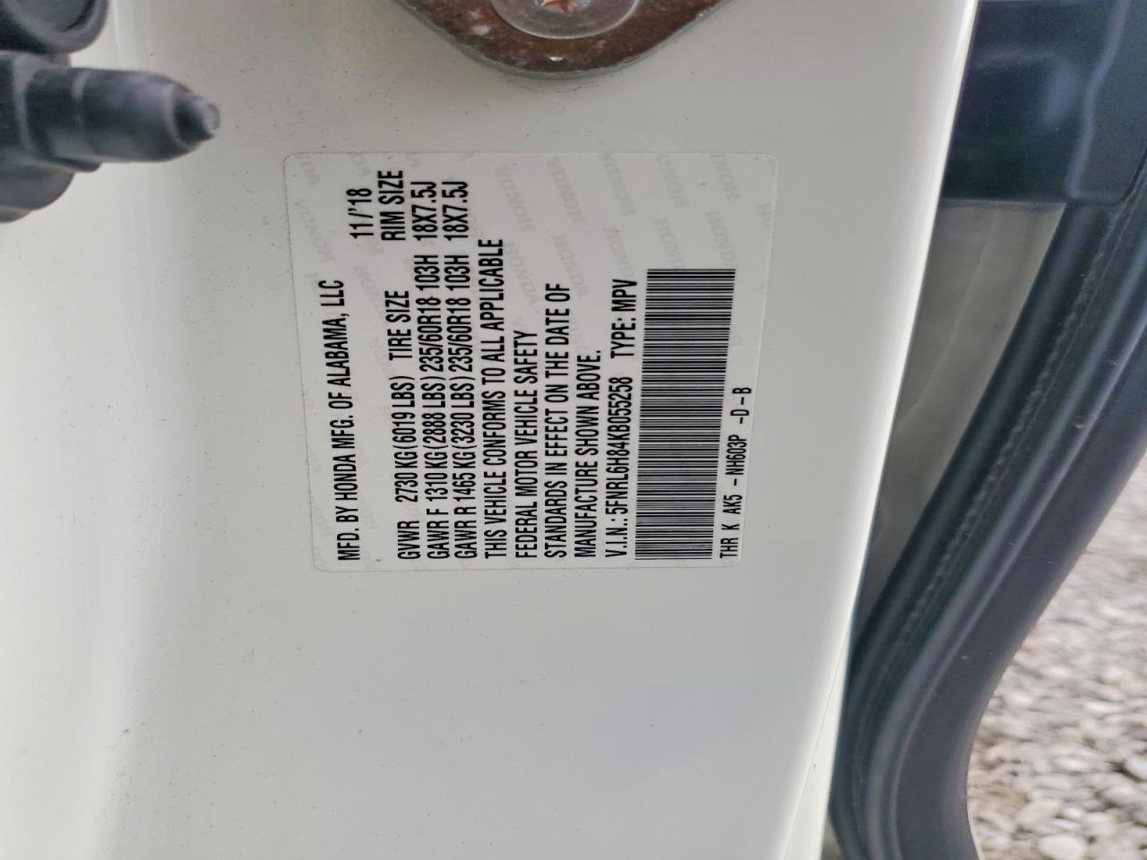 2019 HONDA ODYSSEY TOURING photo 13