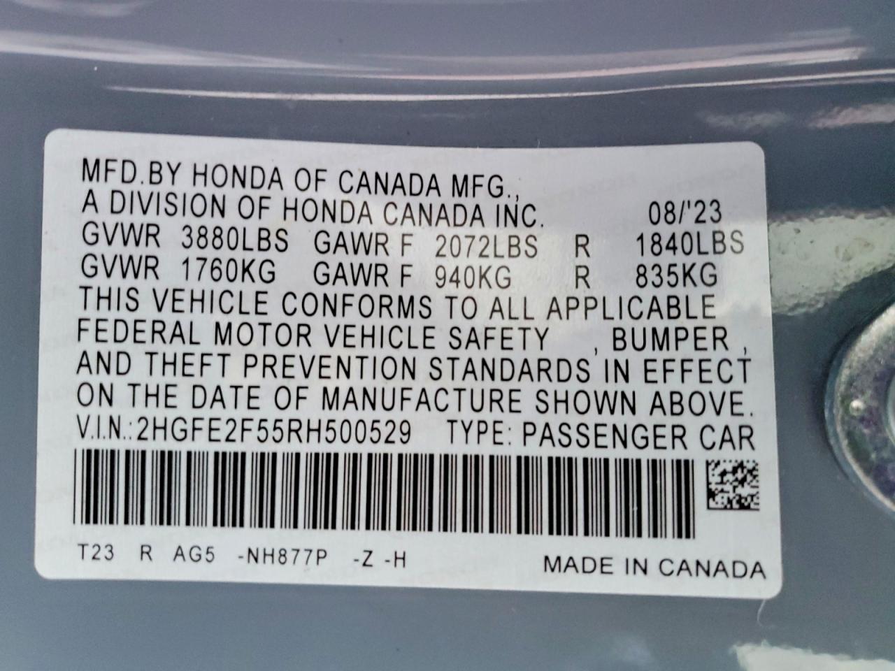 2024 HONDA CIVIC SPORT photo 12