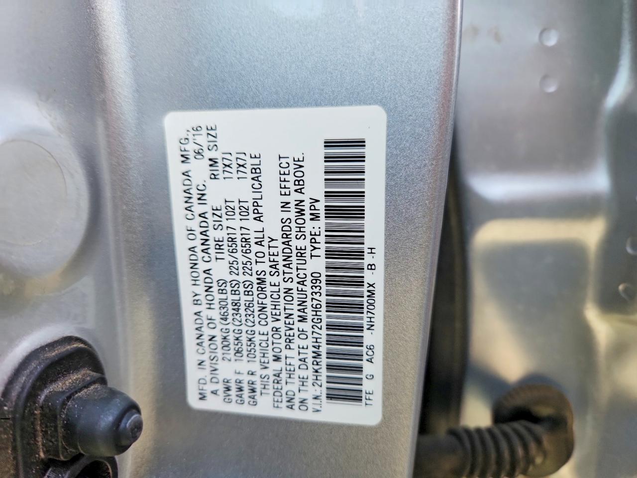 2016 HONDA CR-V EXL photo 12