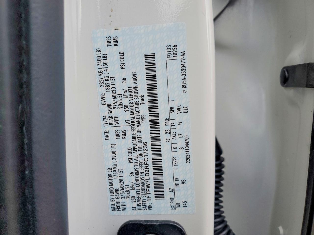 2024 FORD F150 PLATINUM photo 12