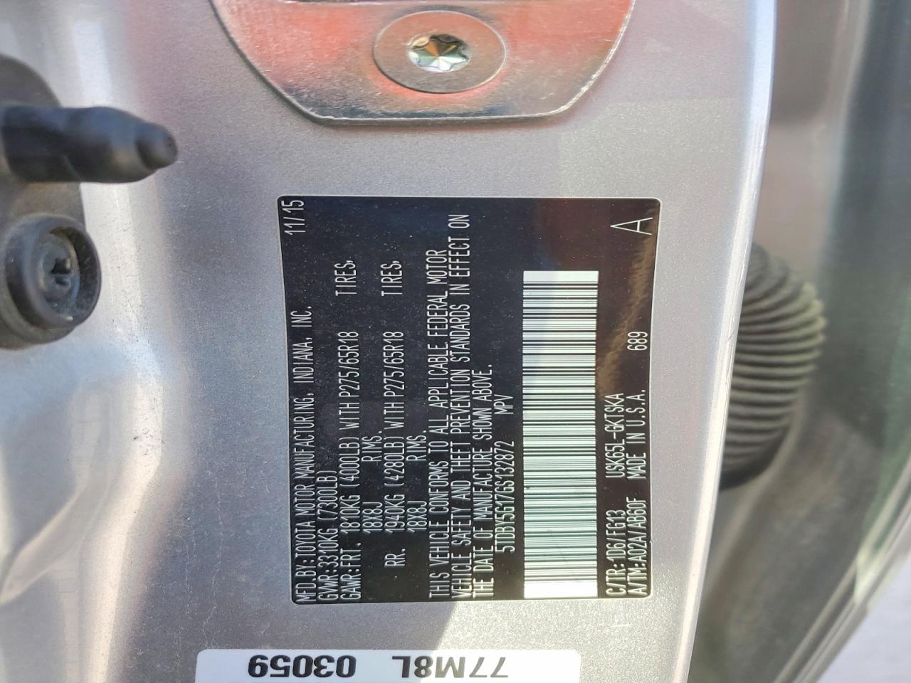 2016 TOYOTA SEQUOIA SR5 photo 13