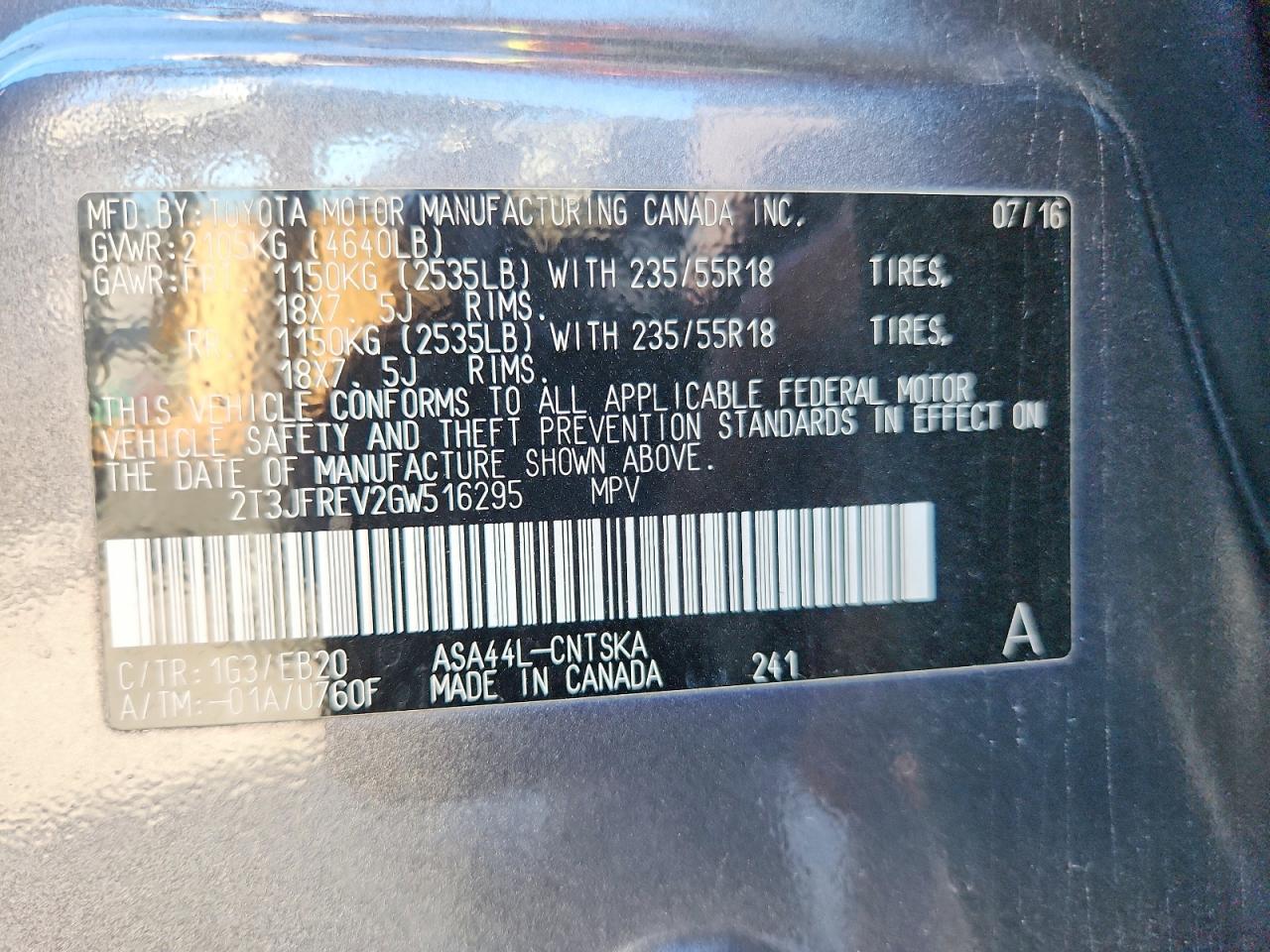 2016 TOYOTA RAV4 SE photo 12