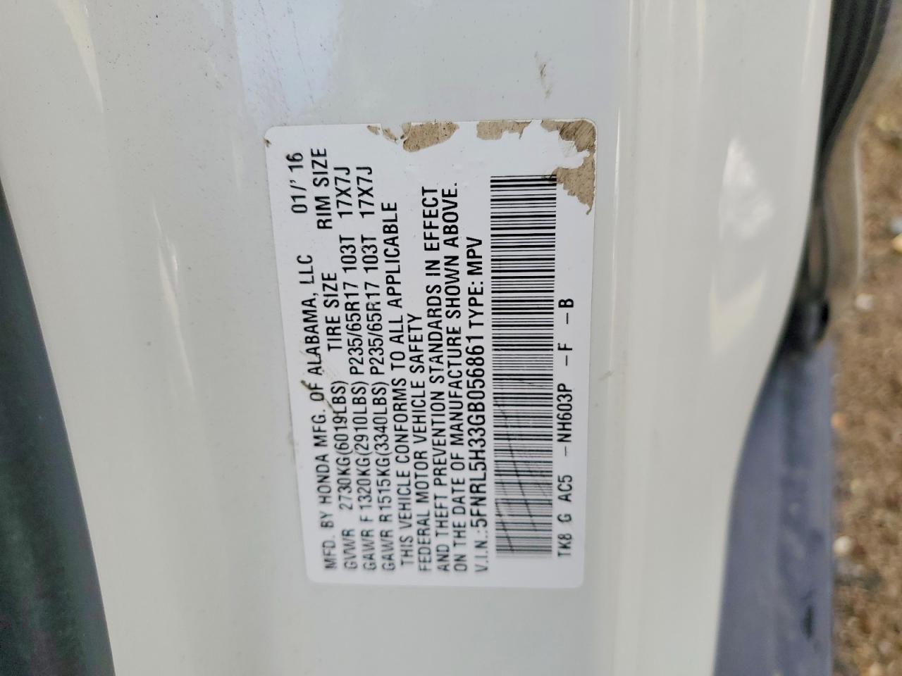 2016 HONDA ODYSSEY SE photo 13