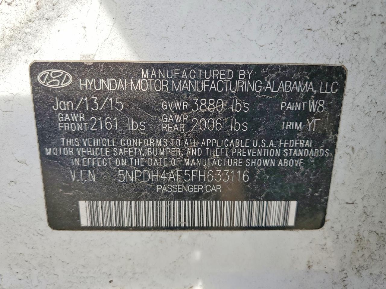 2015 HYUNDAI ELANTRA SE photo 12