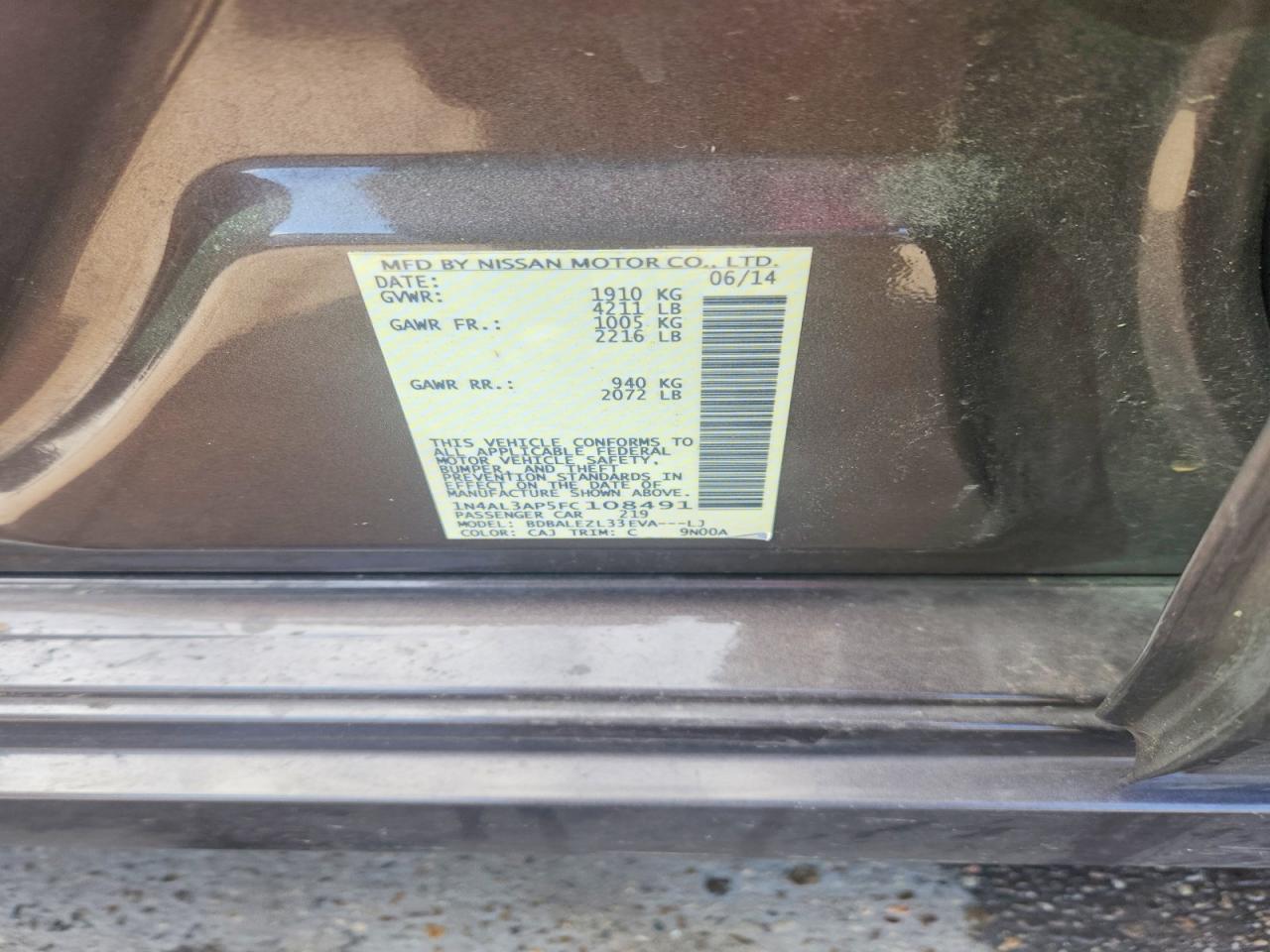 2015 NISSAN ALTIMA 2.5 photo 12