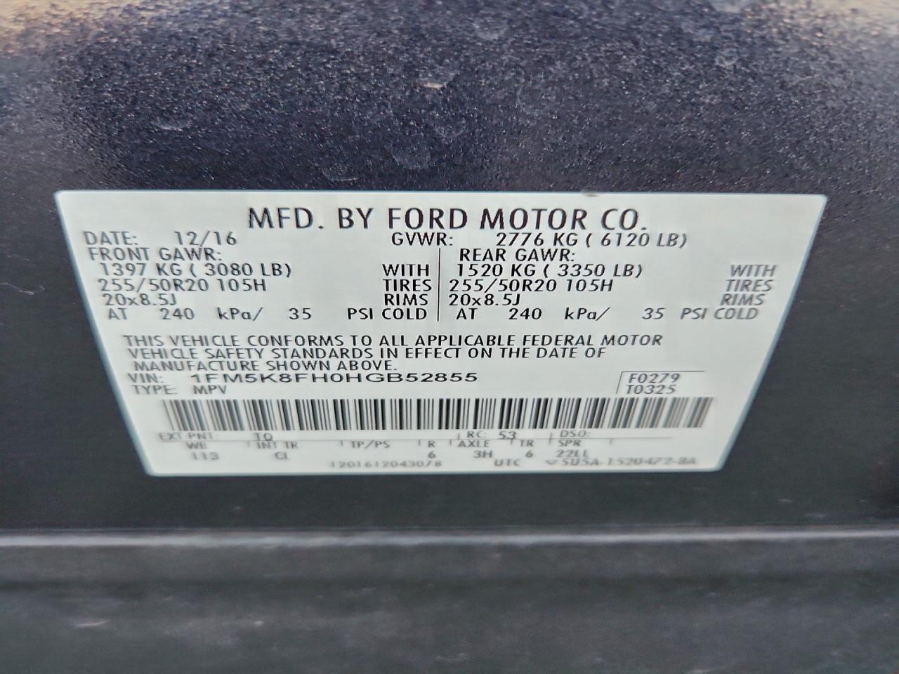 2017 FORD EXPLORER LIMITED photo 13