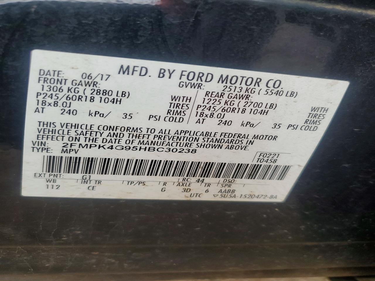 2017 FORD EDGE SE photo 13