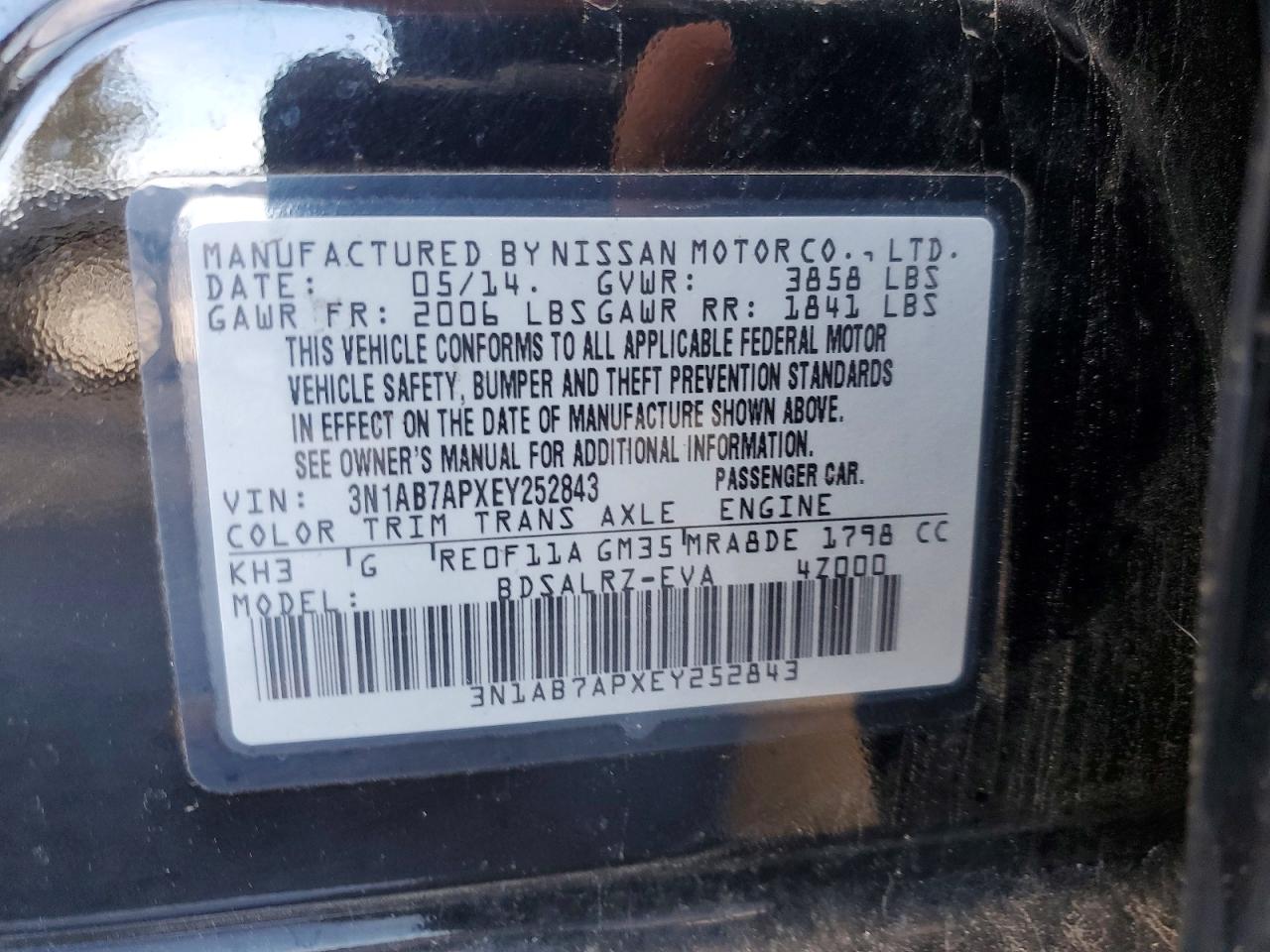 2014 NISSAN SENTRA S photo 13