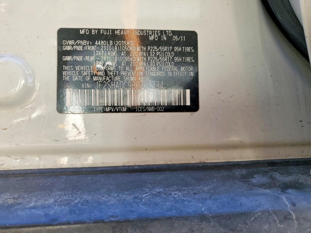 2011 SUBARU FORESTER 2.5X PREMIUM photo 12