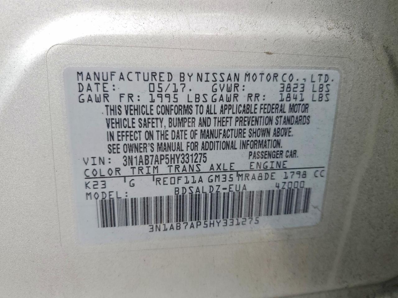 2017 NISSAN SENTRA S photo 12