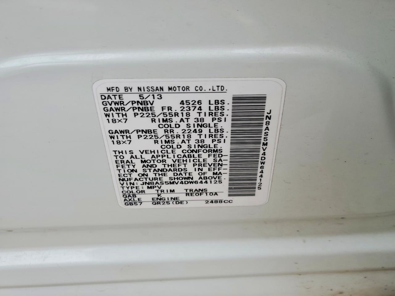 2013 NISSAN ROGUE S photo 13