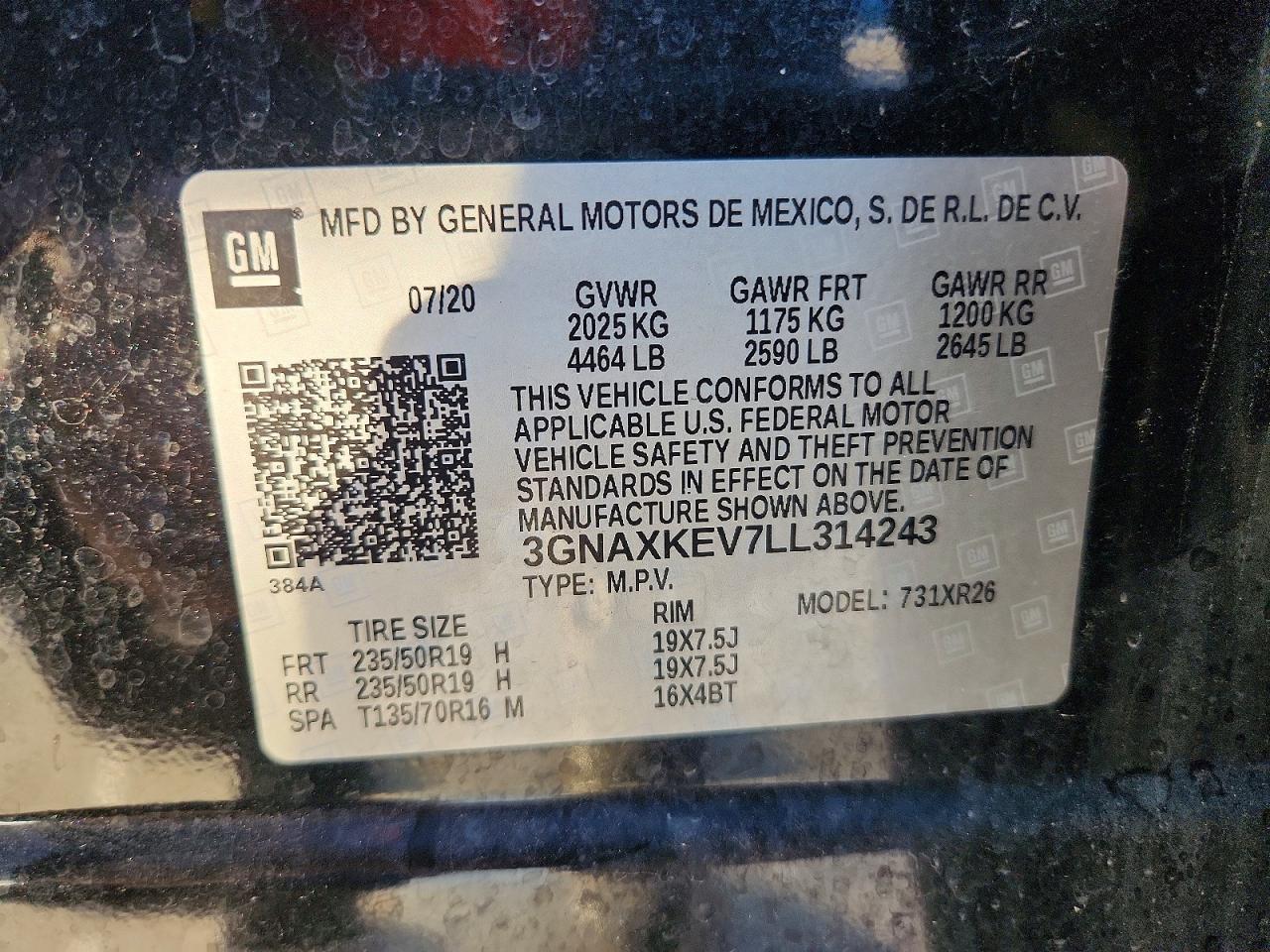 2020 CHEVROLET EQUINOX LT photo 13