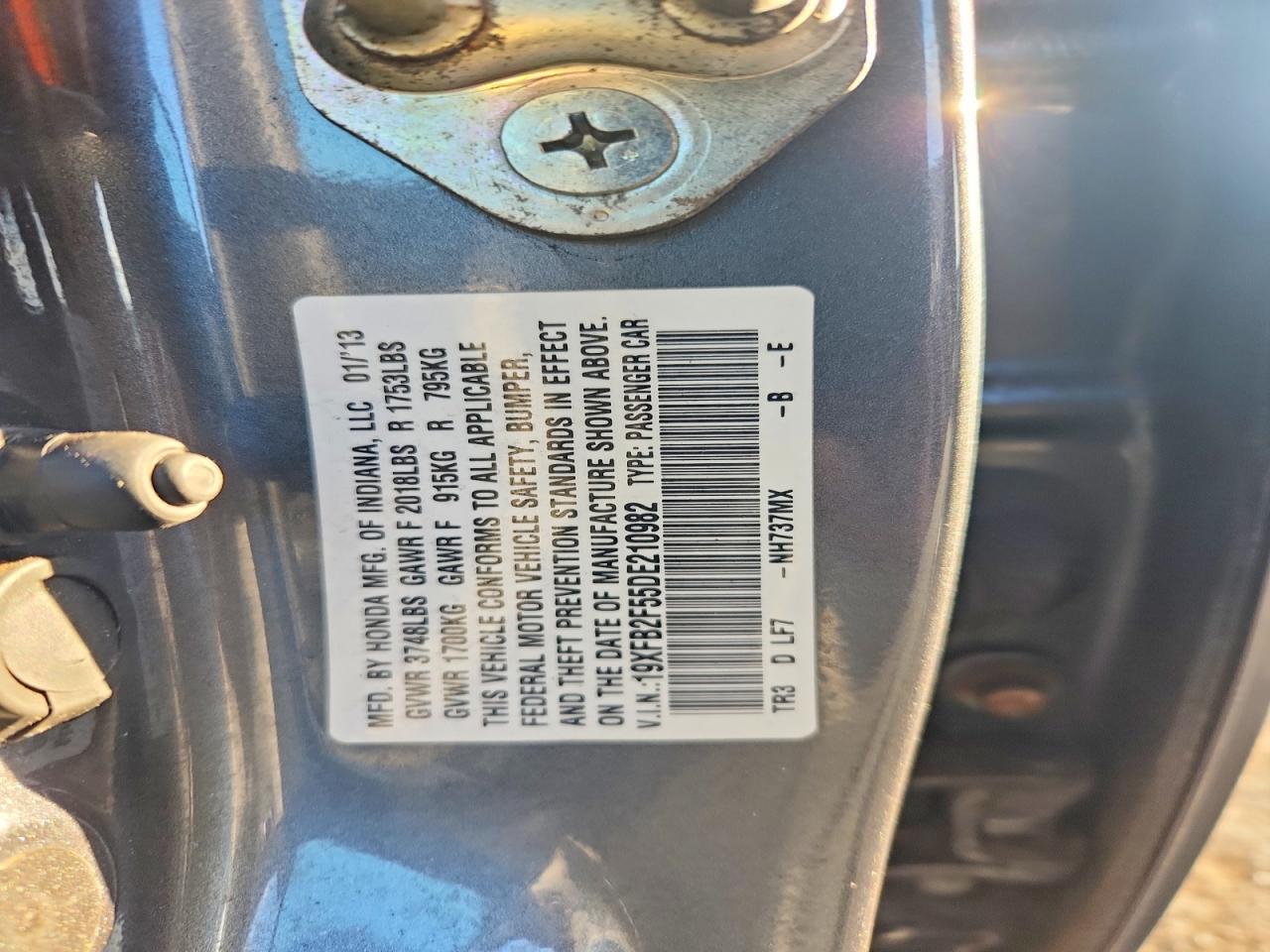 2013 HONDA CIVIC LX photo 12