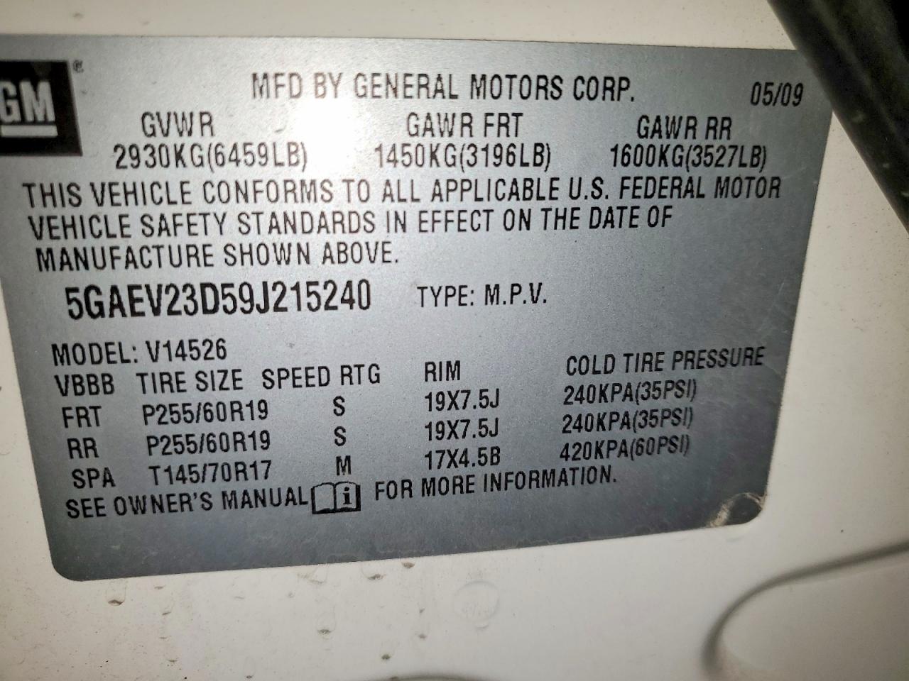 2009 BUICK ENCLAVE CXL photo 13