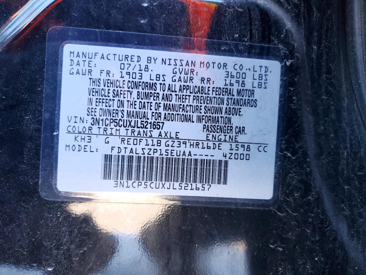 2018 NISSAN KICKS S photo 12