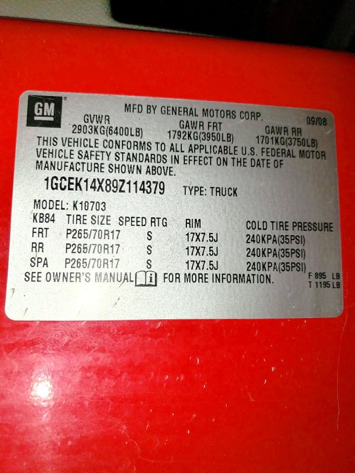 2009 CHEVROLET SILVERADO K1500 photo 12