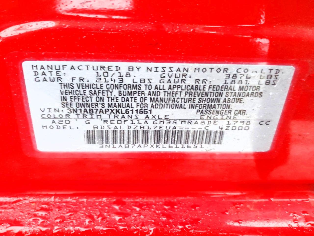 2019 NISSAN SENTRA S photo 12