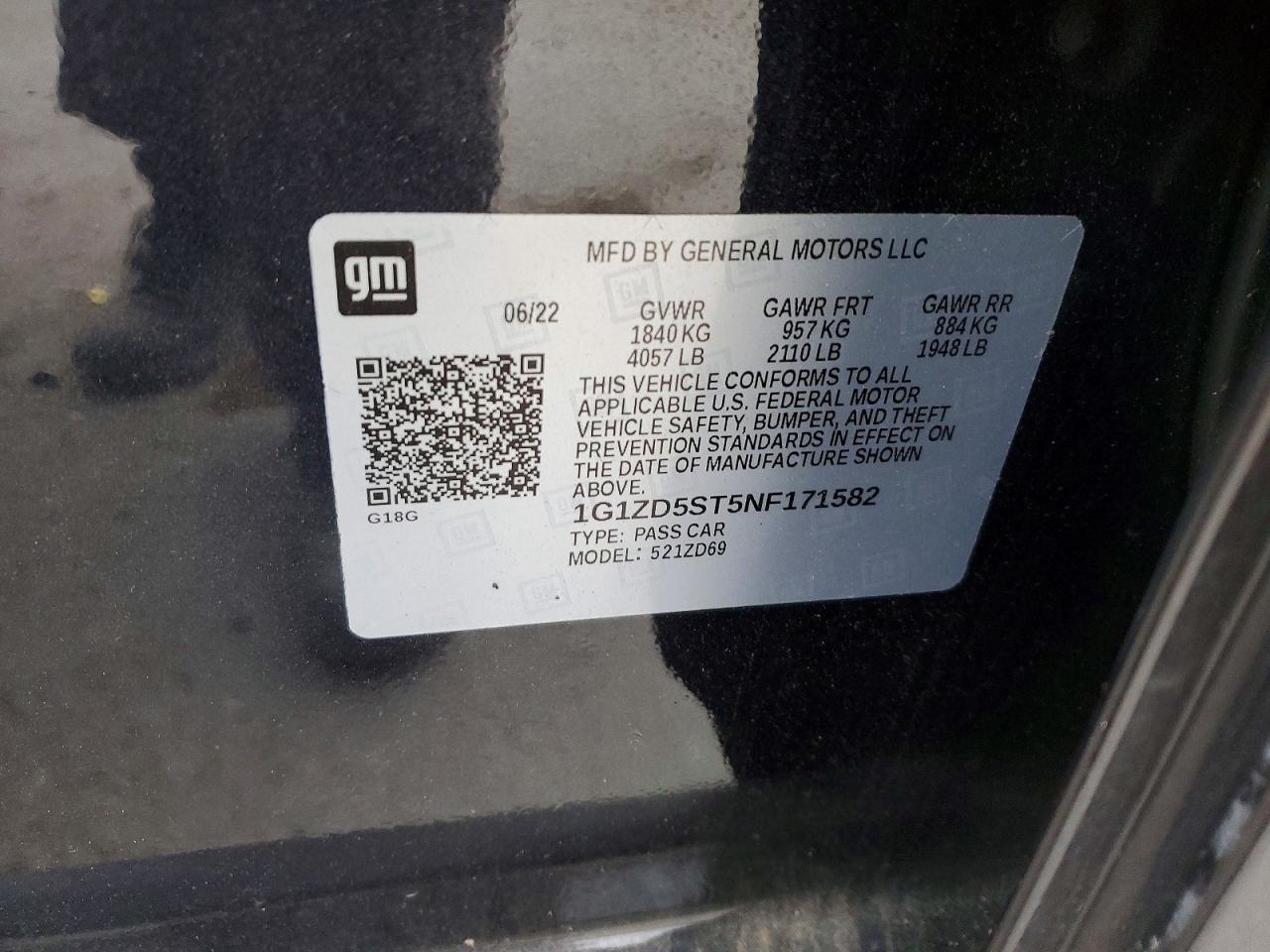 2022 CHEVROLET MALIBU LT photo 12