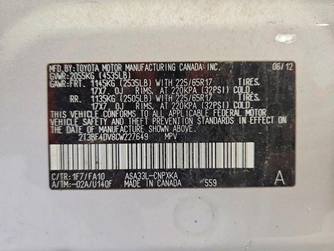 2012 TOYOTA RAV4 photo 13