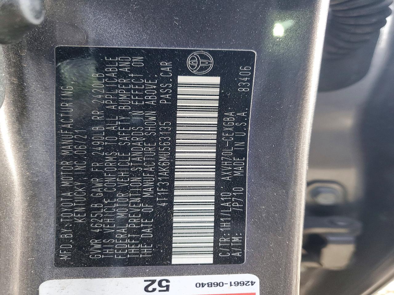 2021 TOYOTA CAMRY XLE photo 25