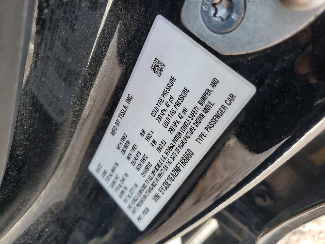 2022 TESLA MODEL 3 photo 13