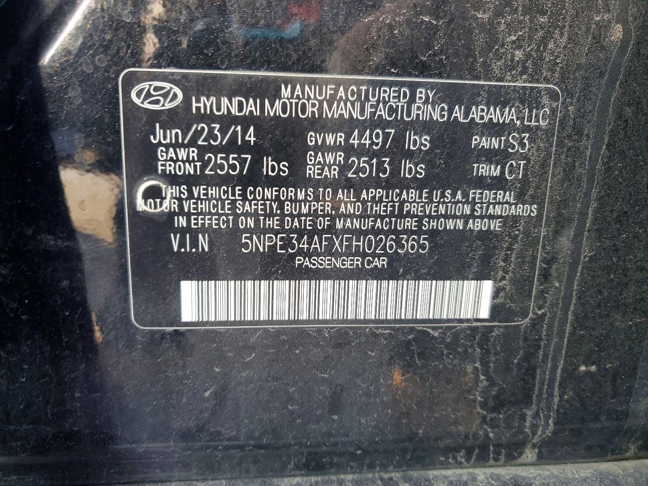 2015 HYUNDAI SONATA SPORT photo 12