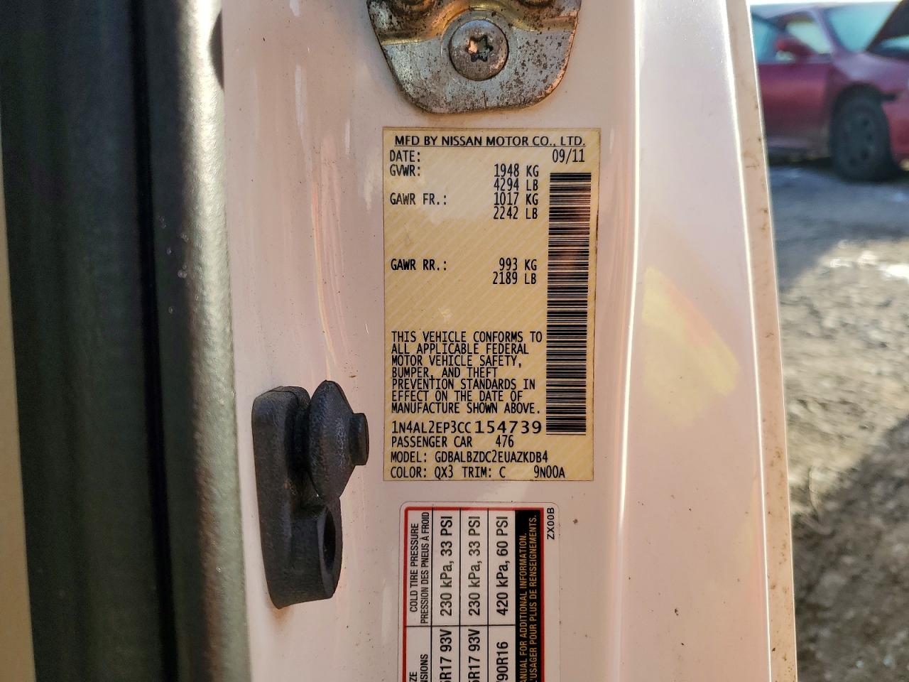 2012 NISSAN ALTIMA S photo 12