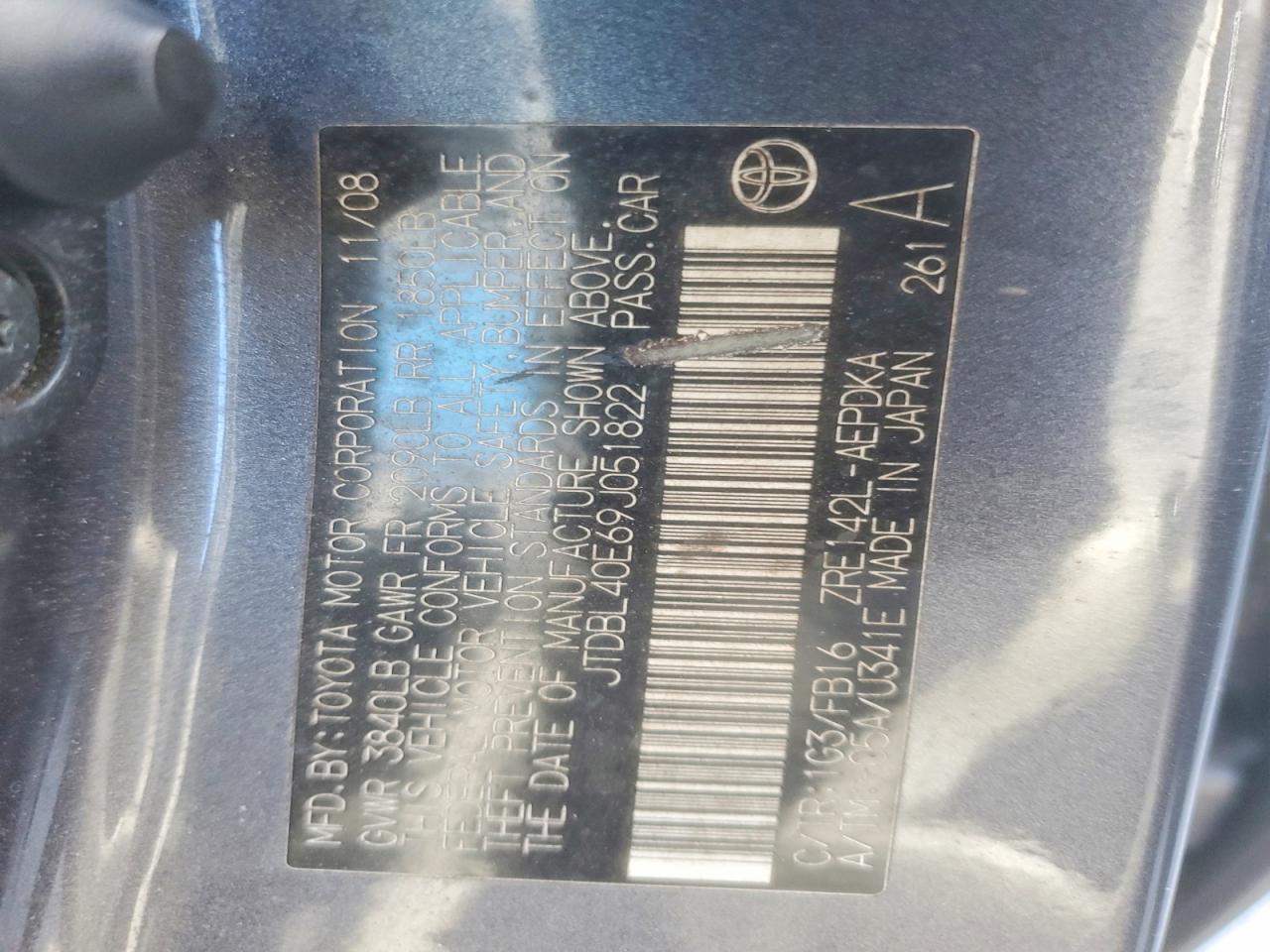 2009 TOYOTA COROLLA BASE photo 12