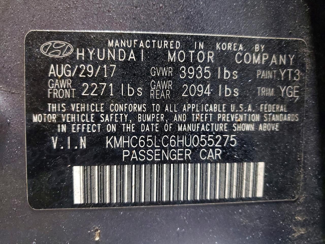2017 HYUNDAI IONIQ BLUE photo 13