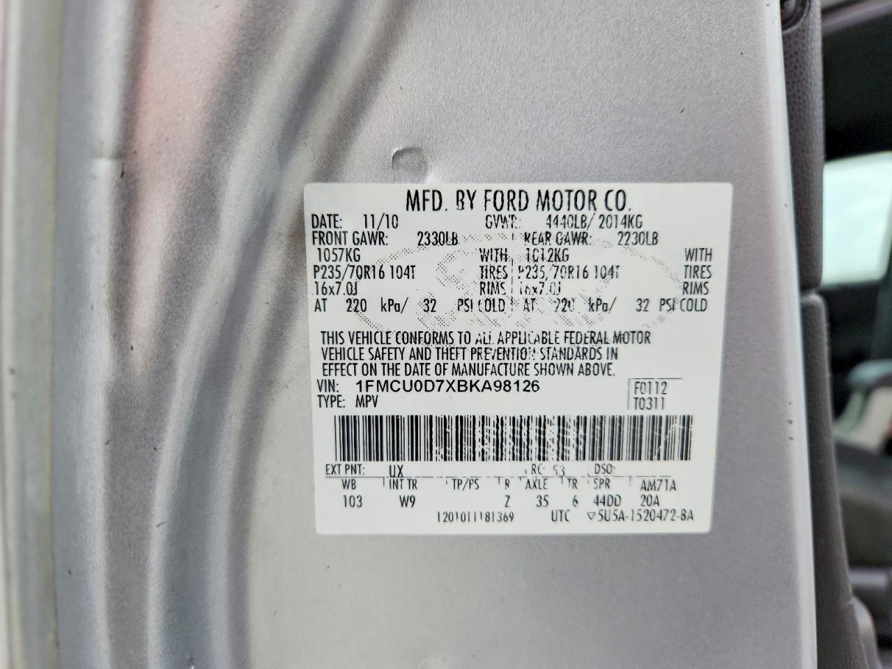2011 FORD ESCAPE XLT photo 25