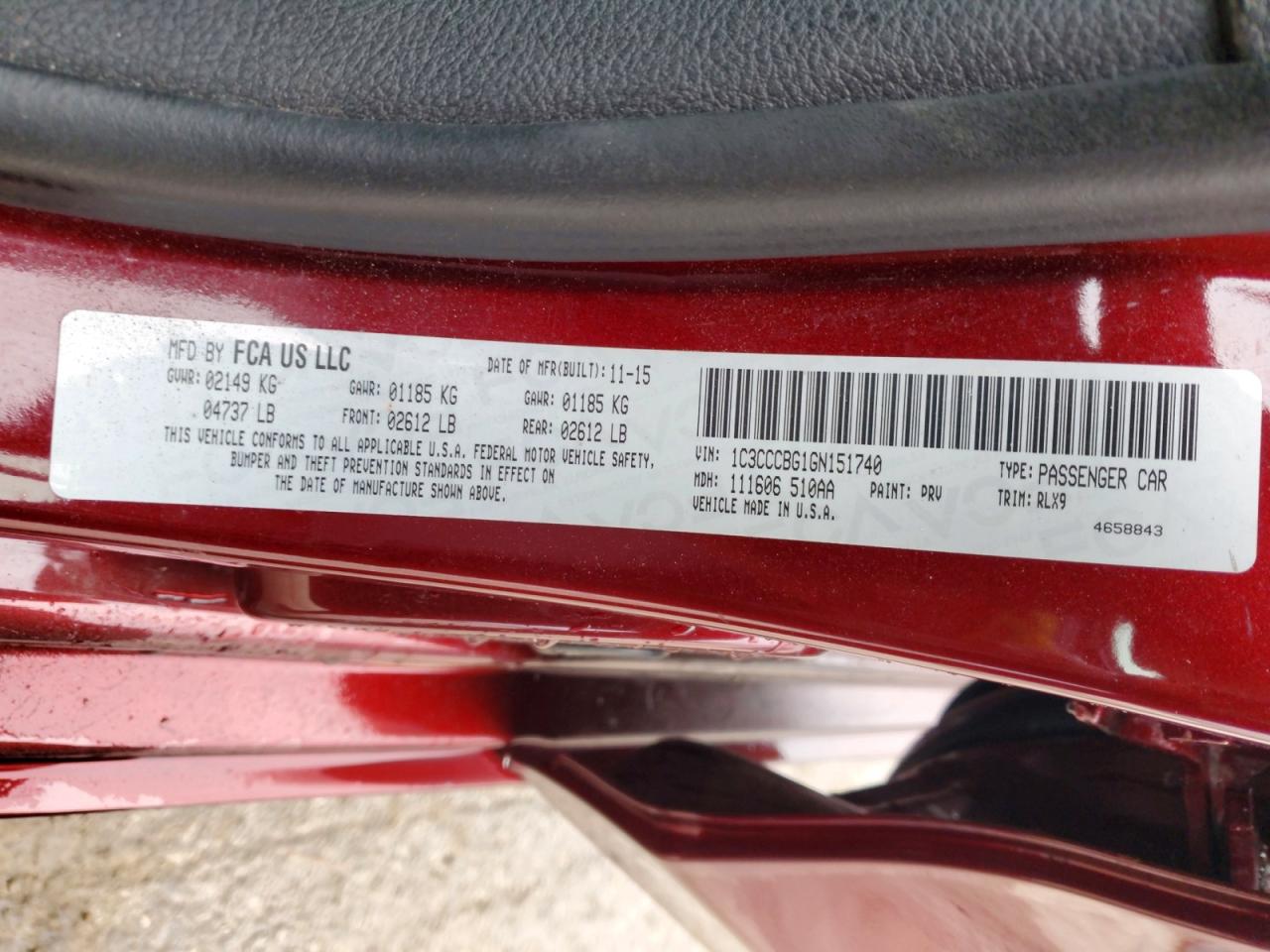 2016 CHRYSLER 200 S photo 12