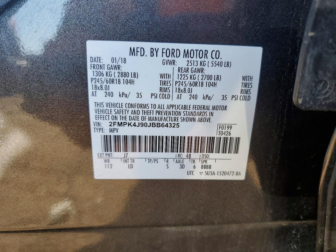 2018 FORD EDGE SEL photo 25