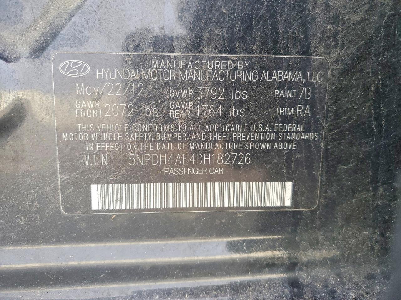 2013 HYUNDAI ELANTRA GLS photo 12