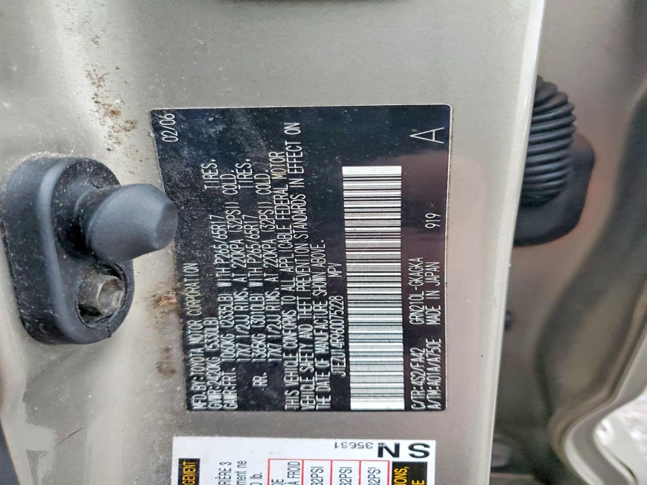 2006 TOYOTA 4RUNNER SR5 photo 14