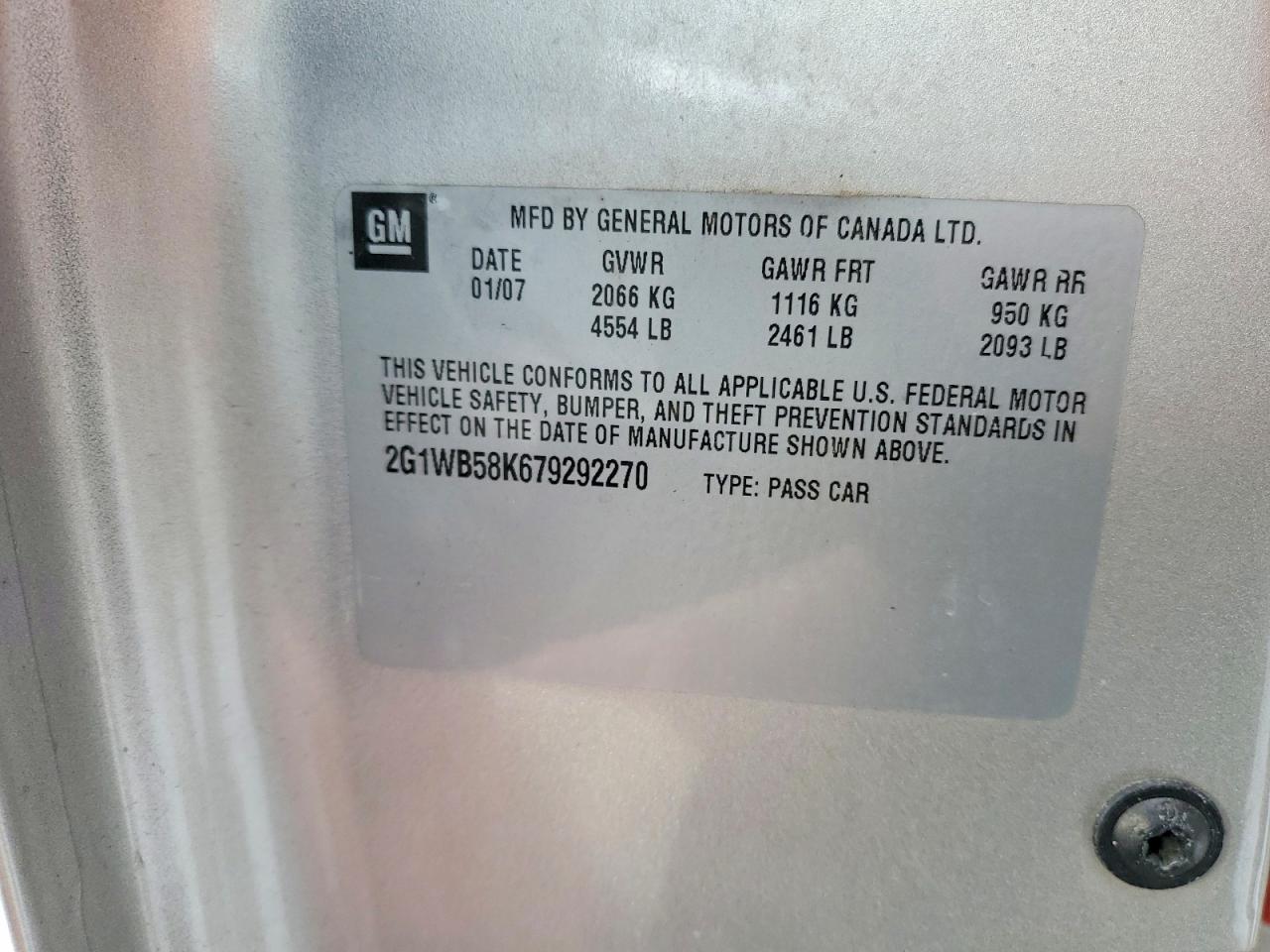 2007 CHEVROLET IMPALA LS photo 12
